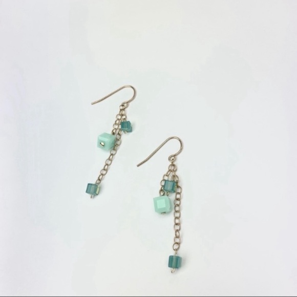 Swarovski Cube Crystal Drop Earrings - Picture 3 of 11